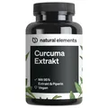 Produktbild: natural elements Curcuma 95% Extrakt – Curcumingehalt pro Kapsel = 10.000mg Kurkuma – 90 Kapseln