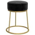 Produktbild: vidaXL Hocker Rund Sitzhocker Polsterhocker Fußhocker Rundhocker Sitzpouf Pouf Puff Sitzpuff Ottomane Schemel für Wohnzimmer Flur Schwarz Samt