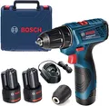 Produktbild: Bosch Akku-Bohrschrauber GSR 120-LI + 2x Akku GBA 2,0 Ah + Ladegerät 06019G8000