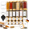 Produktbild: Deco haus® Gewürzgläser eckig mit Schraubkappe 36er Set [+Etiketten & Streueinsatz] - Gewürzdosen Set Glas - Gewürzbehälter Spice Jars - Gewürze Aufbewahrung - Gewürz Organizer Gewürzaufbewahrung