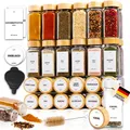 Produktbild: ® Gewürzgläser eckig mit Schraubkappe 36er Set +Etiketten & Streueinsatz - Ge...