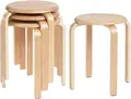 Produktbild: IBUYKE 4er Set Esszimmer-Hocker, Holz-Stapelstuhl mit Rutschfest (kreisförmig)