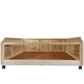 Produktbild: Meerschweinchen Stall aus Kiefernholz - 113 cm - Kleintierstall - auf Rollen - Gehege