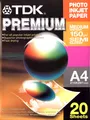 Produktbild: TDK PREMIUM Fotopapier 20 Blatt Inkjet A4 SEMI-GLOSSY seidenglanz 150g PHOTO