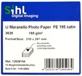 Produktbild: SIHL Fotopapier IJ MARANELLO Photo PE 195 10 BLATT Inkjet A4 Satin PRO wischfest