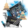 Produktbild: HAZET Adventskalender I 24-teiliger Premium Werkzeug-Satz inkl.Zangenschlüssel, praktischer Gürteltasche, Bit-Halter und Bit-Satz I Weihnachtskalender für jeden Schrauber
