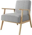 Produktbild: MIRJAN24 Sessel Runoya Cord, Wohnzimmersessel vom Hersteller, Vintage Relaxsessel, Polstersessel (Farbe: Poso 110)