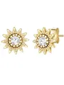 Produktbild: Glanzstücke München Damen Ohrstecker 925/- Sterling Silber gelbvergoldet 14 Karat Zirkonia weiß Sonne Silberohrstecker