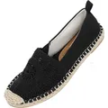 Produktbild: Palado Espadrilles Damen Serd by Sila Sahin - elegante Slipper für lässige Sommerlooks - modische Sommerschuhe - bequeme Loafer Schwarz UK5,5 - EU38