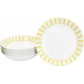 Produktbild: Split gelb 6er Set Suppenteller 450ml Porzellan Teller tief Pasta Streifen