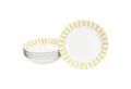 Produktbild: MamboCat Suppenteller Split gelb 6er Set Suppenteller 450ml Porzellan Teller tief Streifen