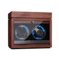 Produktbild: Klarstein Brienz 2 Uhrenbeweger, 2 Uhren, 4 Modi, Holz-Optik, blaue Innenbeleuchtung, Schmuckfach 10045570
