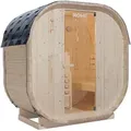 Produktbild: HOME DELUXE - Outdoor Sauna CUBE M - Maße: ca. 194 cm x 195 cm x 120 cm, Holz: Fichtenholz - inkl. Saunaofen und Saunazubehör I Gartensauna, Auß... - Braun