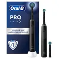 Produktbild: Oral-B Pro 3 3900 Elektrische Zahnbürste,Electric Toothbrush, Doppelpack, drei Putzmodi und visueller 360° Andruckkontrolle für Zahnpflege, Geschenk Mann,Frau, schwarz