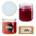 Produktbild: KADAX 20er Set Einmachgläser 200 ml mit Twist-Off Deckel Ø 66 mm – Dickwandige, luftdichte Dessertgläser, spülmaschinenfest, ideal für Marmelade & Eingemachtes