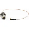 Produktbild: Varia Pigtail N-Einbaubuchse zu MMCX-Stecker, gewinkelt 90°, 25 cm (MMCX PLUG R/A+RG178+N JACK BU)