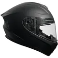 Produktbild: Motorradhelm Integralhelm M72 Helm Größe XL Rollerhelm Sturzhelm matt schwarz Visier klar - Schwarz