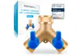 Produktbild: Bächlein 2-Wege-Ventil Hochwertiger Y-Verteiler, (genormtes Gewinde), 360° rotierbarer Wasseranschluss für zwei Geräte mit Absperrhähnen