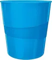 Produktbild: Esselte-Leitz LEITZ Papierkorb WOW, aus Kunststoff, 15 Liter,blau-metallic rund, hochglänzend, integrierter Tragegriff, glatte innere - 1 Stück (5278-10-36)
