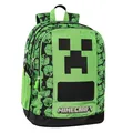 Produktbild: Minecraft – Offizieller Schulrucksack Minecraft, mit 2 großen zentralen Fächern, vorgeformte Vordertasche, Seitentaschen aus Netz, verstellbare gepolsterte Schultergurte, thermogeformte Rückseite und