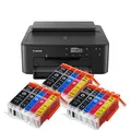 Produktbild: IC-Office TS705a Farbtintenstrahl-Drucker (Drucker, USB, CD-Druck, WLAN, LAN, Apple AirPrint) Schwarz + 15 XXL Tintenpatronen
