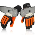 Produktbild: KettensägenSchutzhandschuhe EN ISO 113934 Klass1 20m/s aus Kunstleder mit Sch...