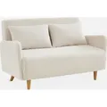 Produktbild: sweeek - 2-Sitzer Schlafsofa mit Bouclé-Bezug - Creme - Creme