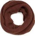 Produktbild: styleBREAKER Unisex Strick Loop Schal Einfarbig mit Wellenmuster, warmer Winter Strickschal, Schlauchschal 01018169, Farbe:Schokobraun