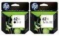 Produktbild: Original HP Druckerpatronen 2er Set 62XL Tinte  Color+Bk Angebot Neu!
