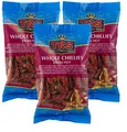 Produktbild: 3er Pack TRS Extra scharfe rote Chilis, ganz, [3x 50g] getrocknete Chili