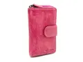 Produktbild: GlücksNugget Geldbörse Reißverschlussbörse aus echtem Leder Hell Fuchsia