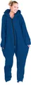 Produktbild: PEARL basic Einteiler Schlafanzug: Jumpsuit aus flauschigem Fleece, blau, Größe XXL (Overall Schlafanzug)