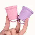 Produktbild: Beppy Cups COTTON CANDY (Rosa/Lila) 2 Menstruationstassen ohne Stiel, mit Auslaufschutz - hypoallergen & latexfrei - für mehr Freiheiten während der Periode (Liebe, Sauna, Sport, Schwimmen)