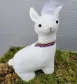 Produktbild: Türstopper Stopper Stofftier Plüschtier Alpaka Lama weiß Figur 30cm landhauswelt