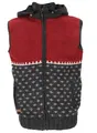 Produktbild: GURU SHOP Gestrickte Weste, Unisex Weste aus Schurwolle, Strickweste - Anthrazit/rot, Herren, Size:M