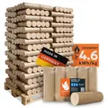 Produktbild: Holzbriketts Nestro XL Blue - Weichholzbriketts Palette 960 kg (96x10 kg) - Premium Briketts für Kamin, Heizkessel & Ofen - Hoher Heizwert, geringer Aschegehalt & maximale Energieausbeute
