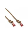 Produktbild: InLine Patch-Kabel RJ-45 M bis M 25 cm SSTP-Kabel CAT 6 geformt braun (76422K)