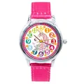 Produktbild: K&L Wall Art Kinderuhr Analog Mädchen Lernuhr Kinderarmbanduhr Prinzessin Armbanduhr Mädchenuhr (Einhorn, Rosa, Nylon)