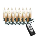 Produktbild: IC Winterworld 15 kabellose LED Christbaumkerzen mit Fernbedienung | Komplett-Set | flammenlose Kerzen mit Tropfen | perfekte Alternative zur Lichterkette (gold/creme)