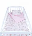 Produktbild: Babylux Babydecke 75x100 cm mit Kissen 30x35 cm – Kuscheldecke aus Minky & Baumwolle – Krabbeldecke für Kinderwagen, Babybett & Spielgruppe (K162 Rosa + Schnuckis)