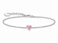 Produktbild: Thomas Sabo Essentials A2157-051-9-L19V Armband - mit großem Herz - Silber & Zirkonia - Rosa-Pink - 16 bis 19 cm