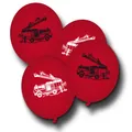 Produktbild: Luftballons rot mit Feuerwehr Motiven - 16 Stück Motivluftballons für den Kindergeburtstag Feuerwehr oder eine passende Mottoparty