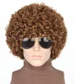 Produktbild: Hellbraun 70er Afro-Perücke für Herren Halloween-Party-Kostüm-Perücken