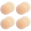 Produktbild: Gmumu® Ultra Dünne Damen Nippel Covers Wiederverwendbar und Selbstklebende Nippel Abdeckungen aus Silikon Aufkleber Nippelabdeckungen - Rund, 8cm (Beige, 4)