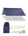 Produktbild: GOGLAND Outdoor Tarp Zeltplane 300 x 290 cm Camping wasserdicht, UV-Schutz mit Tragetasche (Navy 300x290cm)