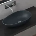 Produktbild: Doporro - Aufsatzwaschbecken Anthrazit Matt Oval Colossum809 Bth: 59,8x36x14cm Mineralguss Waschbecken Ohne Armaturloch - Anthrazit Matt