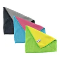 Produktbild: Kochblume Microfasertuch 30x30cm 3er Set | Microfasertuch | Putztuch | Aufnahmefähigeit bis 300 ml | Extra saugfähige Fasern | Farbmix: anthrazit, türkis & limette