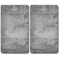 Produktbild: Glasschneideplatte aus Glas 2er Pack grau 30x52cm Herdabdeckplatte Beton-motiv
