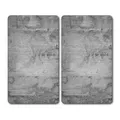 Produktbild: KESPER 2er-Set Glasschneidebretter 52x30 cm, Motiv Beton, grau