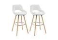 Produktbild: Woltu Polsterhocker (2 St), Barstuhl Tresenhocker mit Lehne und Fußstütze weiß